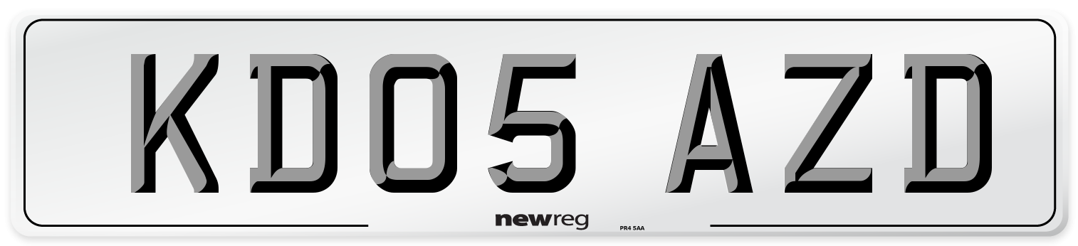 KD05 AZD Number Plate from New Reg